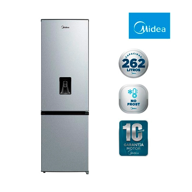 REFRIGERADOR BOTTOM FREEZER MIDEA MDRB380FGE50 270L NO FROST GRIS - 2