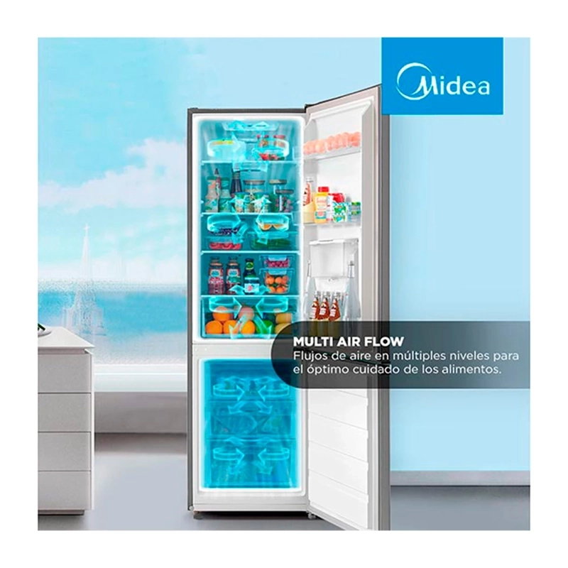 REFRIGERADOR BOTTOM FREEZER MIDEA MDRB380FGE50 270L NO FROST GRIS - 5