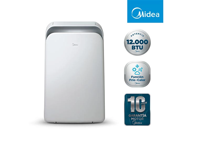 AIRE ACONDICIONADO PORTÁTIL MIDEA 12000 BTU MPPD-12KHRN1W FRÍO/CALOR WIFI - 2
