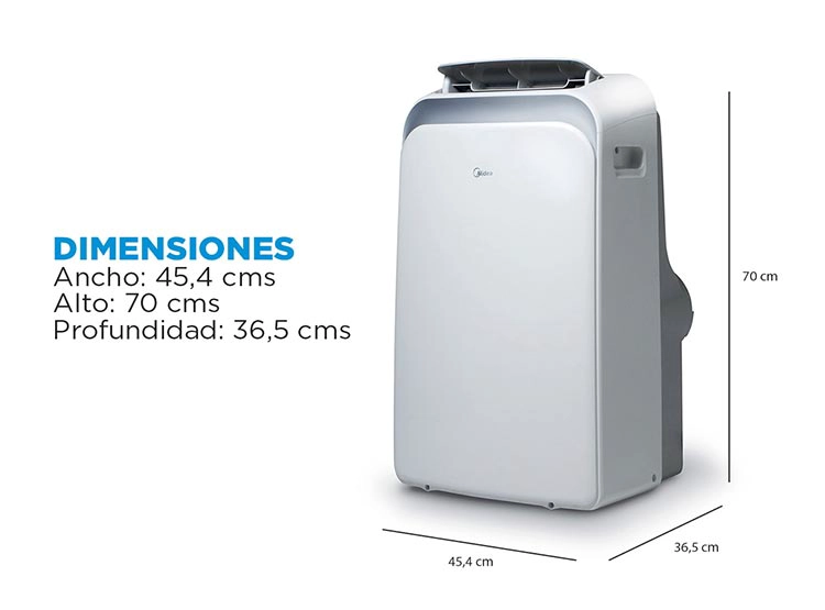 AIRE ACONDICIONADO PORTÁTIL MIDEA 12000 BTU MPPD-12KHRN1W FRÍO/CALOR WIFI - 3