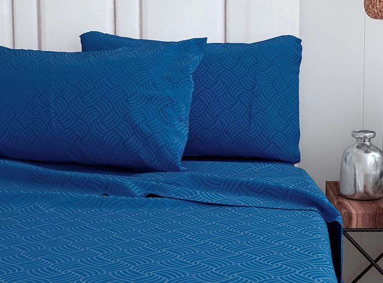JUEGO DE SABANAS DORAL TRENZAS EMBOSSED AZUL KING - 1