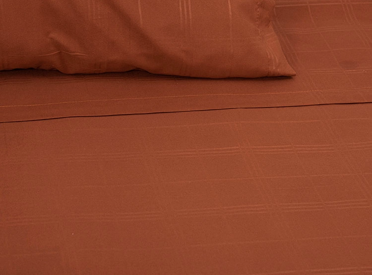 JUEGO DE SABANAS DORAL TRENZAS EMBOSSED TERRACOTA 1.5 PL - 3