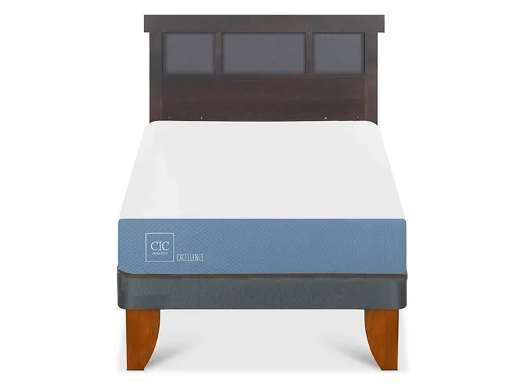 JUEGO DE DORMITORIO CIC CAMA EUROPEA DUBLIN EXCELLENCE 1.5 PLAZAS + RESPALDO GRIS - 1