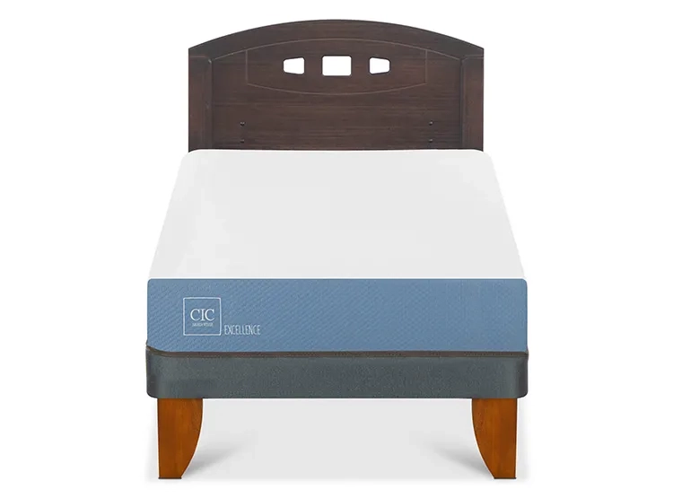 JUEGO DE DORMITORIO CIC CAMA EUROPEA EXCELLENCE 1.5 PLAZAS + RESPALDO GALES GRIS - 1