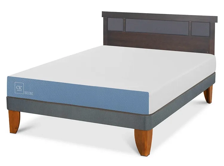 JUEGO DE DORMITORIO CIC CAMA EUROPEA DUBLIN EXCELLENCE BN 2 PLAZAS + RESPALDO GRIS - 2