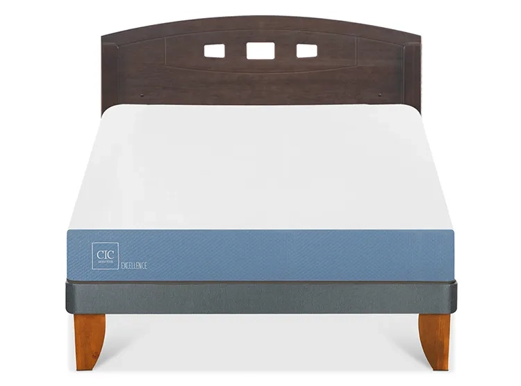 JUEGO DE DORMITORIO CIC CAMA EUROPEA GALES EXCELLENCE BN 2 PLAZAS + RESPALDO GRIS - 1