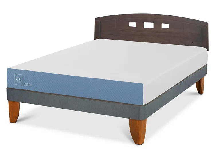 JUEGO DE DORMITORIO CIC CAMA EUROPEA GALES EXCELLENCE BN 2 PLAZAS + RESPALDO GRIS - 2