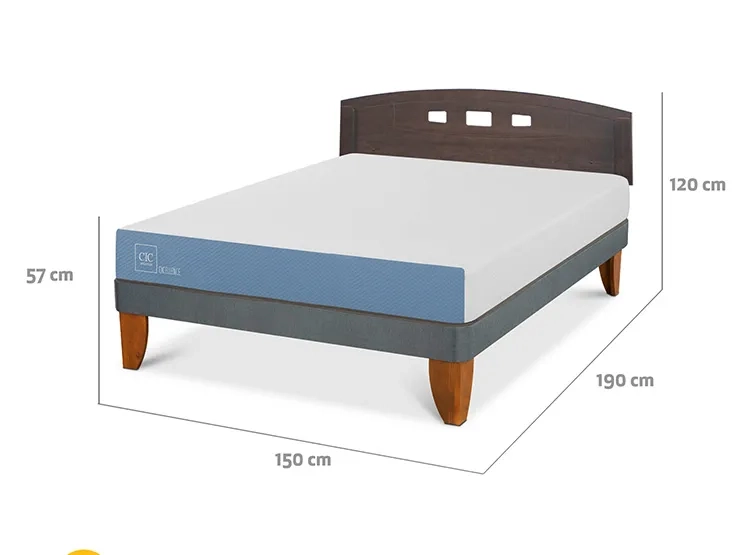 JUEGO DE DORMITORIO CIC CAMA EUROPEA GALES EXCELLENCE BN 2 PLAZAS + RESPALDO GRIS - 3