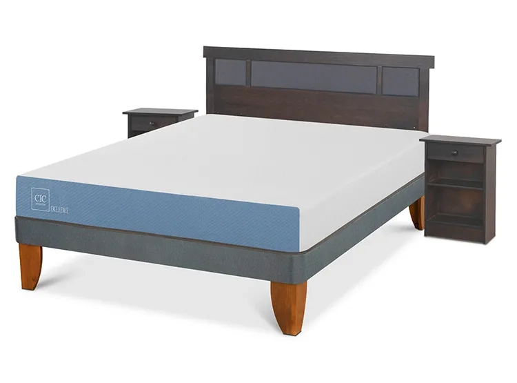 JUEGO DE DORMITORIO CIC CAMA EUROPEA DUBLIN EXCELLENCE BN 2 PLAZAS + SET GRIS - 2