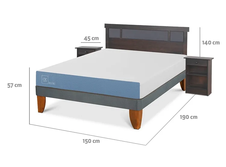 JUEGO DE DORMITORIO CIC CAMA EUROPEA DUBLIN EXCELLENCE BN 2 PLAZAS + SET GRIS - 3