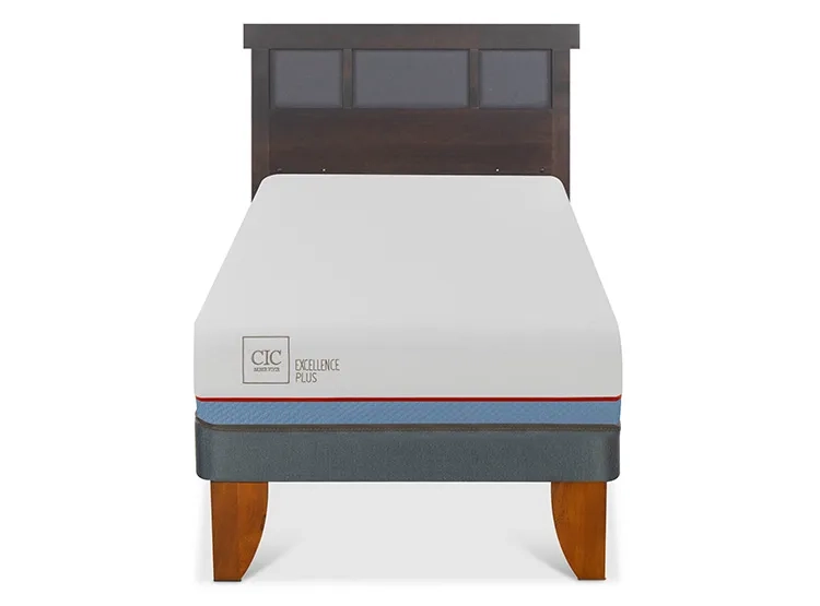 JUEGO DE DORMITORIO CIC CAMA EUROPEA DUBLIN EXCELLENCE PLUS 1.5 PLAZAS + RESPALDO GRIS - 1