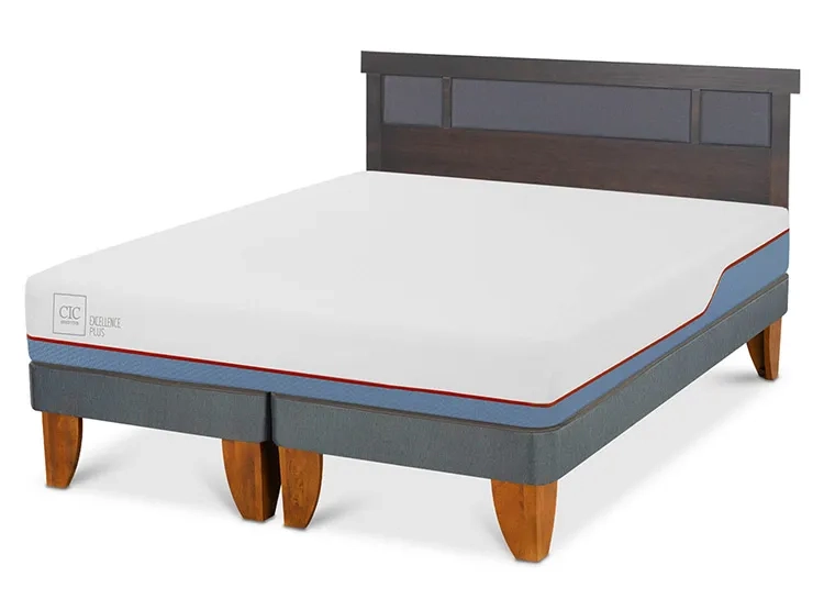JUEGO DE DORMITORIO CIC CAMA EUROPEA DUBLIN EXCELLENCE PLUS BD 2 PLAZAS + RESPALDO GRIS - 2