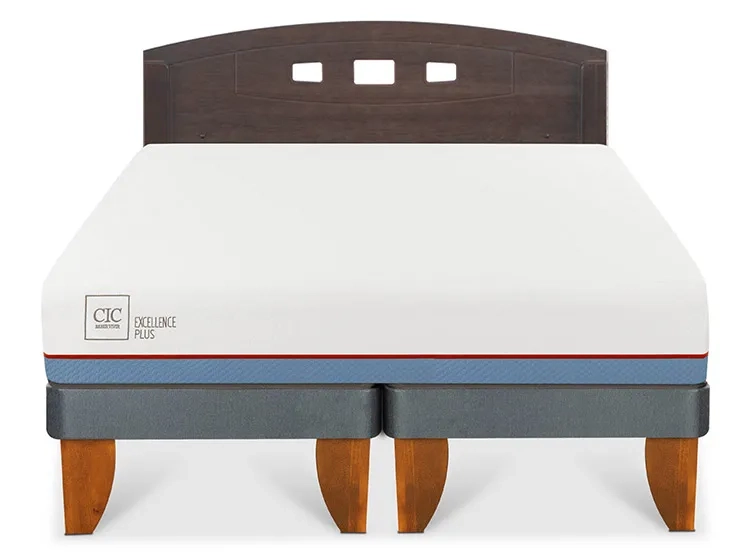 JUEGO DE DORMITORIO CIC CAMA EUROPEA GALES EXCELLENCE PLUS BD 2 PLAZAS + RESPALDO GRIS - 1