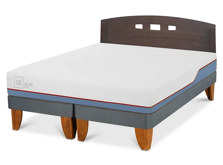 JUEGO DE DORMITORIO CIC CAMA EUROPEA GALES EXCELLENCE PLUS BD 2 PLAZAS + RESPALDO GRIS - 2