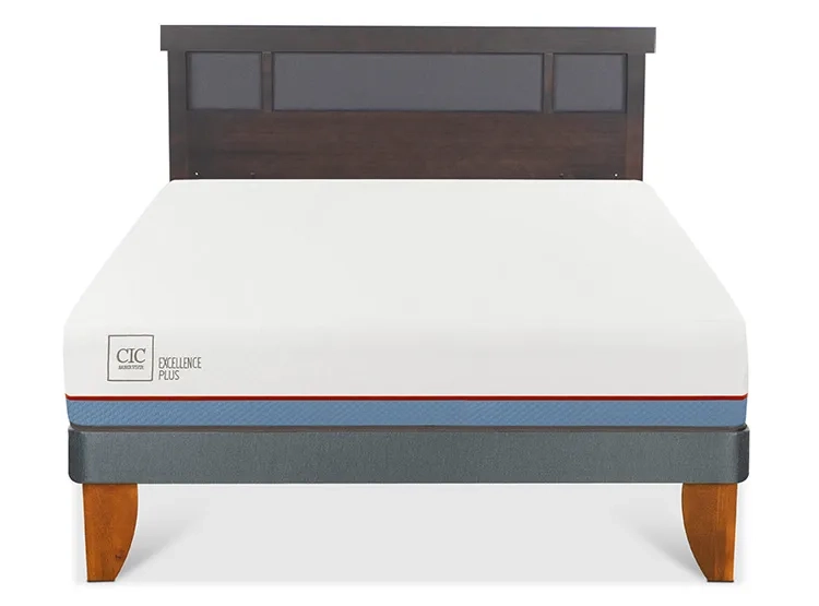 JUEGO DE DORMITORIO CIC CAMA EUROPEA DUBLIN EXCELLENCE PLUS BN 2 PLAZAS + RESPALDO GRIS - 1
