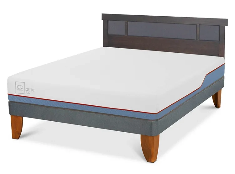 JUEGO DE DORMITORIO CIC CAMA EUROPEA DUBLIN EXCELLENCE PLUS BN 2 PLAZAS + RESPALDO GRIS - 2