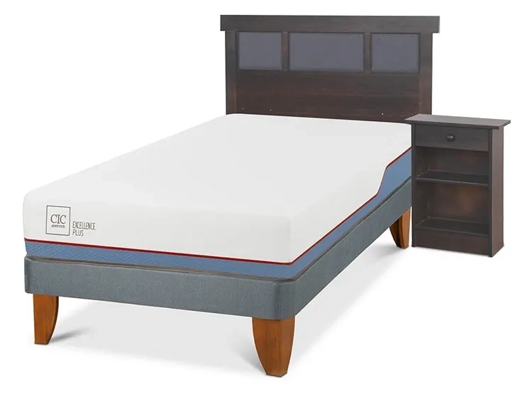 JUEGO DE DORMITORIO CIC CAMA EUROPEA DUBLIN EXCELLENCE PLUS 1.5 PLAZAS + SET GRIS - 2