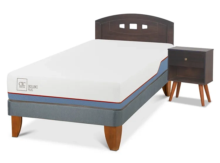 JUEGO DE DORMITORIO CIC CAMA EUROPEA GALES EXCELLENCE PLUS 1.5 PLAZAS + SET GRIS - 2