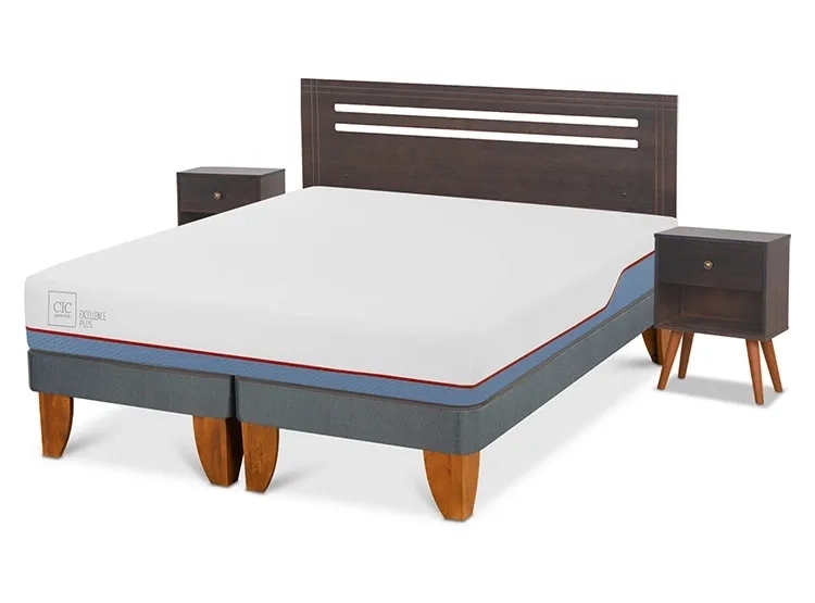 JUEGO DE DORMITORIO CIC CAMA EUROPEA MUNICH EXCELLENCE PLUS BD 2 PLAZAS + SET GRIS - 2