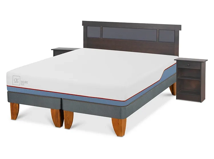 JUEGO DE DORMITORIO CIC CAMA EUROPEA DUBLIN EXCELLENCE PLUS BD 2 PLAZAS + SET GRIS - 2
