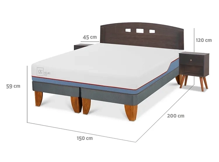 JUEGO DE DORMITORIO CIC CAMA EUROPEA GALES EXCELLENCE PLUS BD 2 PLAZAS + SET GRIS - 3