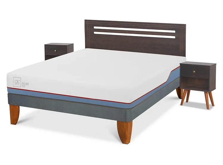 JUEGO DE DORMITORIO CIC CAMA EUROPEA MUNICH EXCELLENCE PLUS BN 2 PLAZAS + SET GRIS - 2