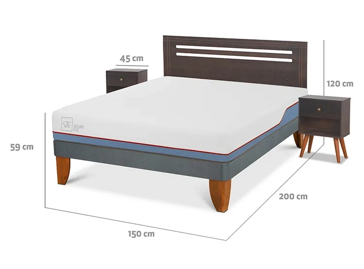 JUEGO DE DORMITORIO CIC CAMA EUROPEA MUNICH EXCELLENCE PLUS BN 2 PLAZAS + SET GRIS - 3