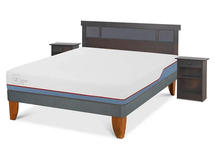 JUEGO DE DORMITORIO CIC CAMA EUROPEA DUBLIN EXCELLENCE PLUS BN 2 PLAZAS + SET GRIS - 2