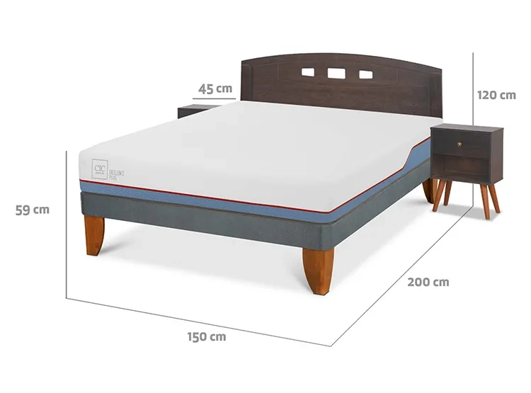 JUEGO DE DORMITORIO CIC CAMA EUROPEA GALES EXCELLENCE PLUS BN 2 PLAZAS + SET GRIS - 3