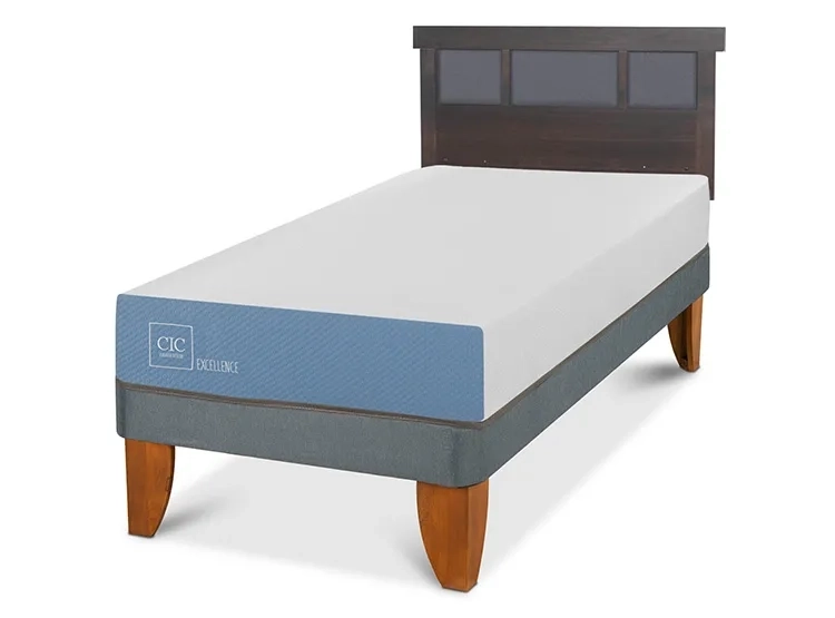 JUEGO DE DORMITORIO CIC CAMA EUROPEA DUBLIN EXCELLENCE 1 PLAZA + RESPALDO GRIS - 2