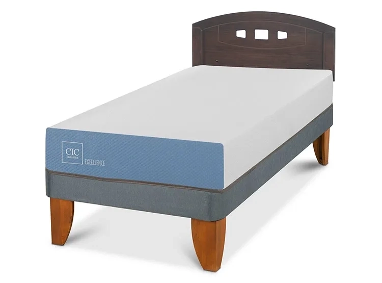JUEGO DE DORMITORIO CIC CAMA EUROPEA GALES EXCELLENCE 1 PLAZA + RESPALDO GRIS - 2