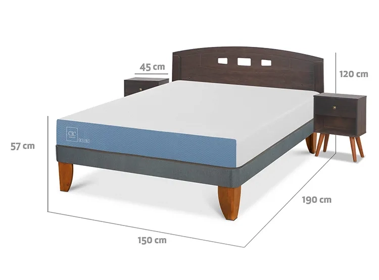 JUEGO DE DORMITORIO CIC CAMA EUROPEA GALES EXCELLENCE BN 2 PLAZAS + SET GRIS - 3