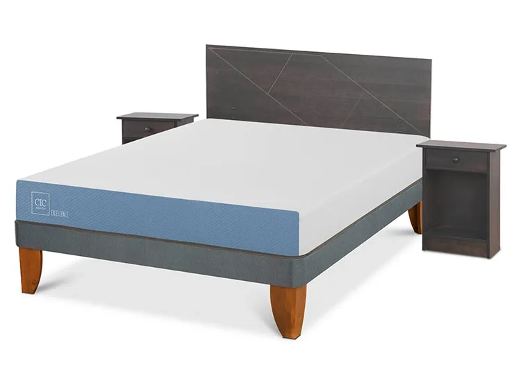 JUEGO DE DORMITORIO CIC CAMA EUROPEA VILLARRICA EXCELLENCE BN 2 PLAZAS + SET GRIS - 2