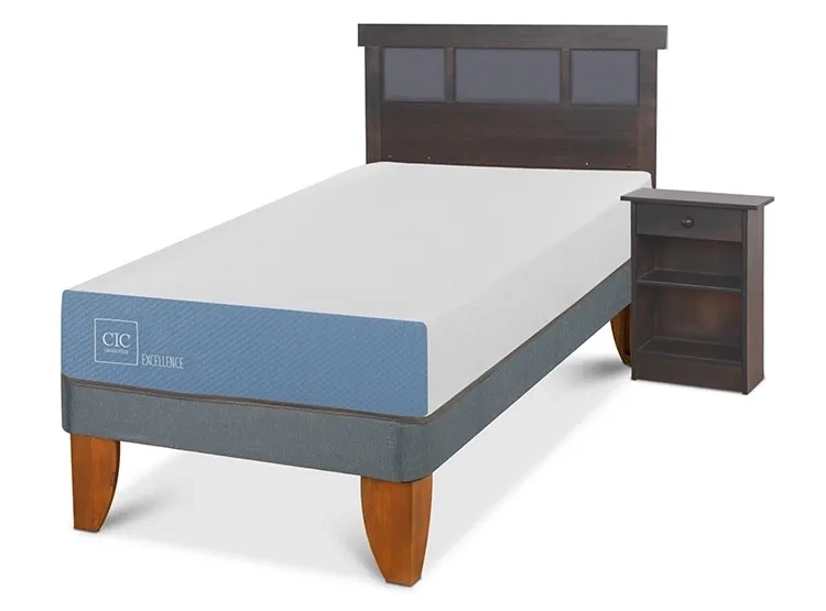 JUEGO DE DORMITORIO CIC CAMA EUROPEA DUBLIN EXCELLENCE 1 PLAZA + SET GRIS - 2