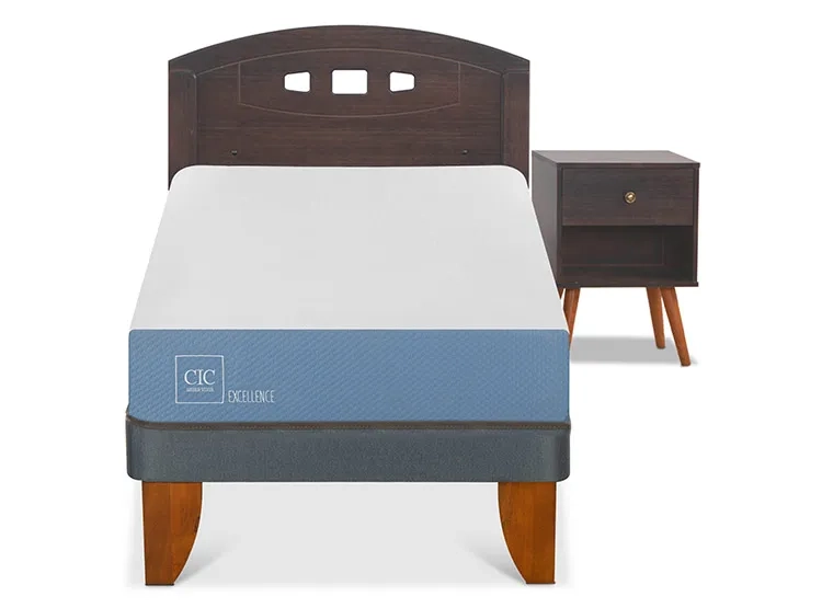 JUEGO DE DORMITORIO CIC CAMA EUROPEA GALES EXCELLENCE 1 PLAZA + SET GRIS - 1
