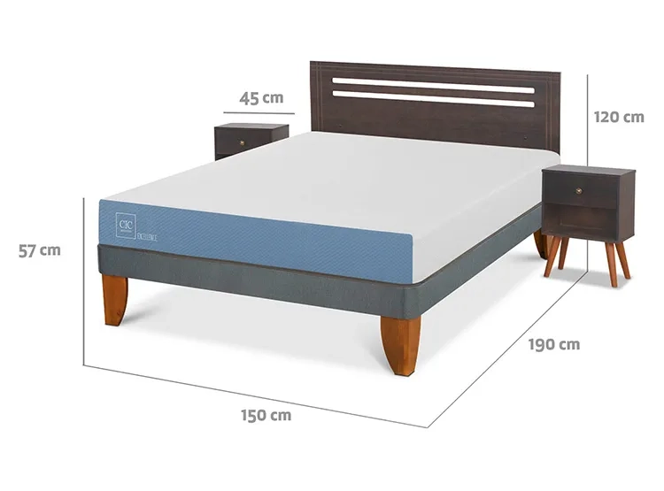 JUEGO DE DORMITORIO CIC CAMA EUROPEA MUNICH EXCELLENCE BN 2 PLAZAS + SET GRIS - 3