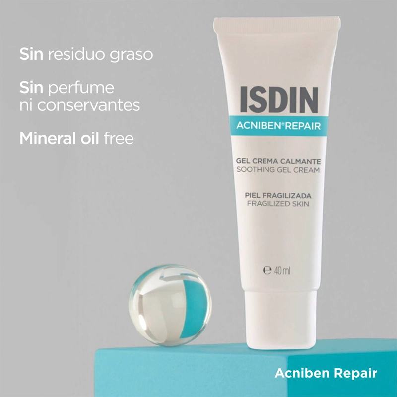 CREMA FACIAL ISDIN GEL HIDRATANTE ACNIBEN REPAIR RX ALIVIANTE REPARADOR 40 ML - 3