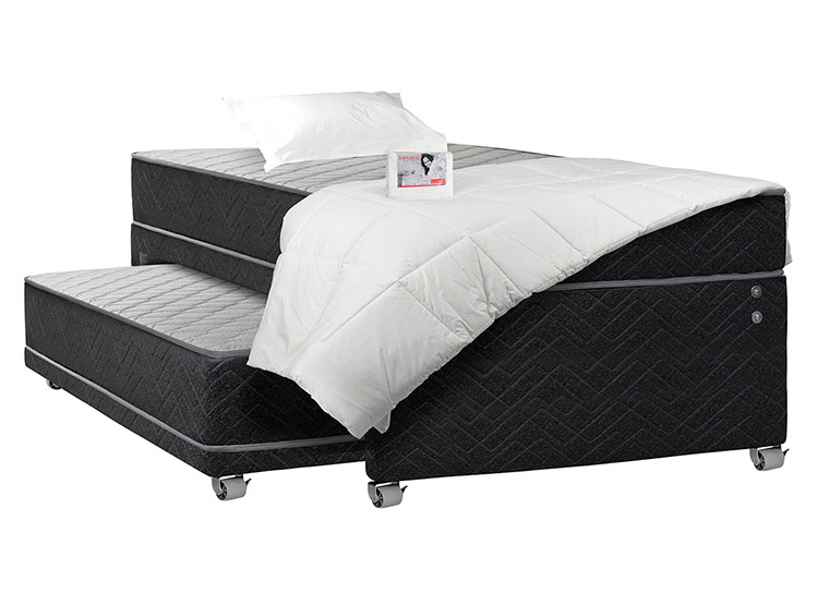 SET CAMA NIDO CELTA APOLO 1.5 PLAZAS GRIS + TEXTIL - 1