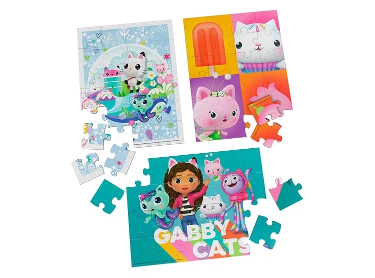 SET 3 PUZZLES GABBY'S DOLLHOUSE MADERA - 2