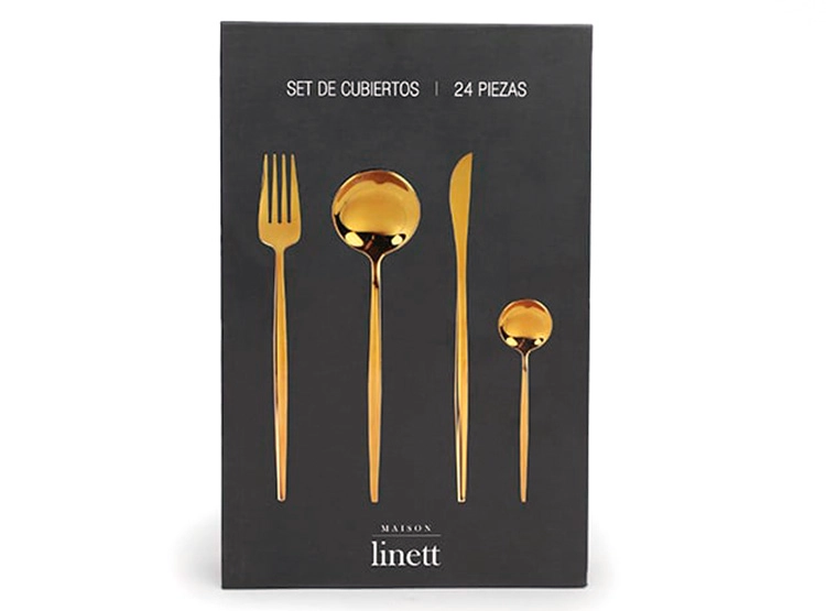 SET CUBIERTOS MAISON LINETT DORADO 24 PIEZAS - 3