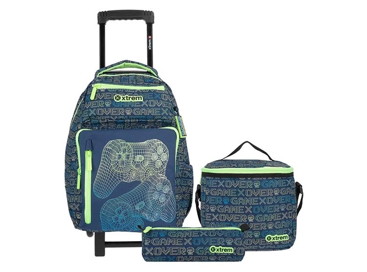 PACK MOCHILA CON RUEDAS XTREM NEW RUN AZUL - 1