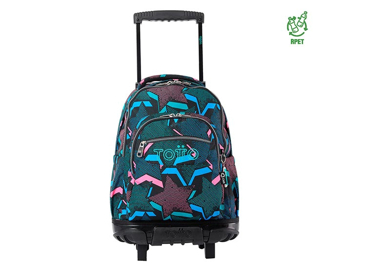 TOTTO Zaino Con Ruote Rue Bomper Ringlones Blu - Unisex Con Organizer E Cinghie Regolabili