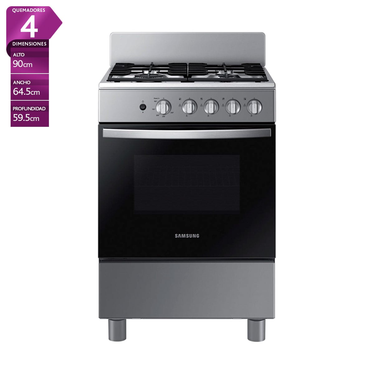 COCINA A GAS SAMSUNG 4 PLATOS NX24BG45411VZS NEGRO