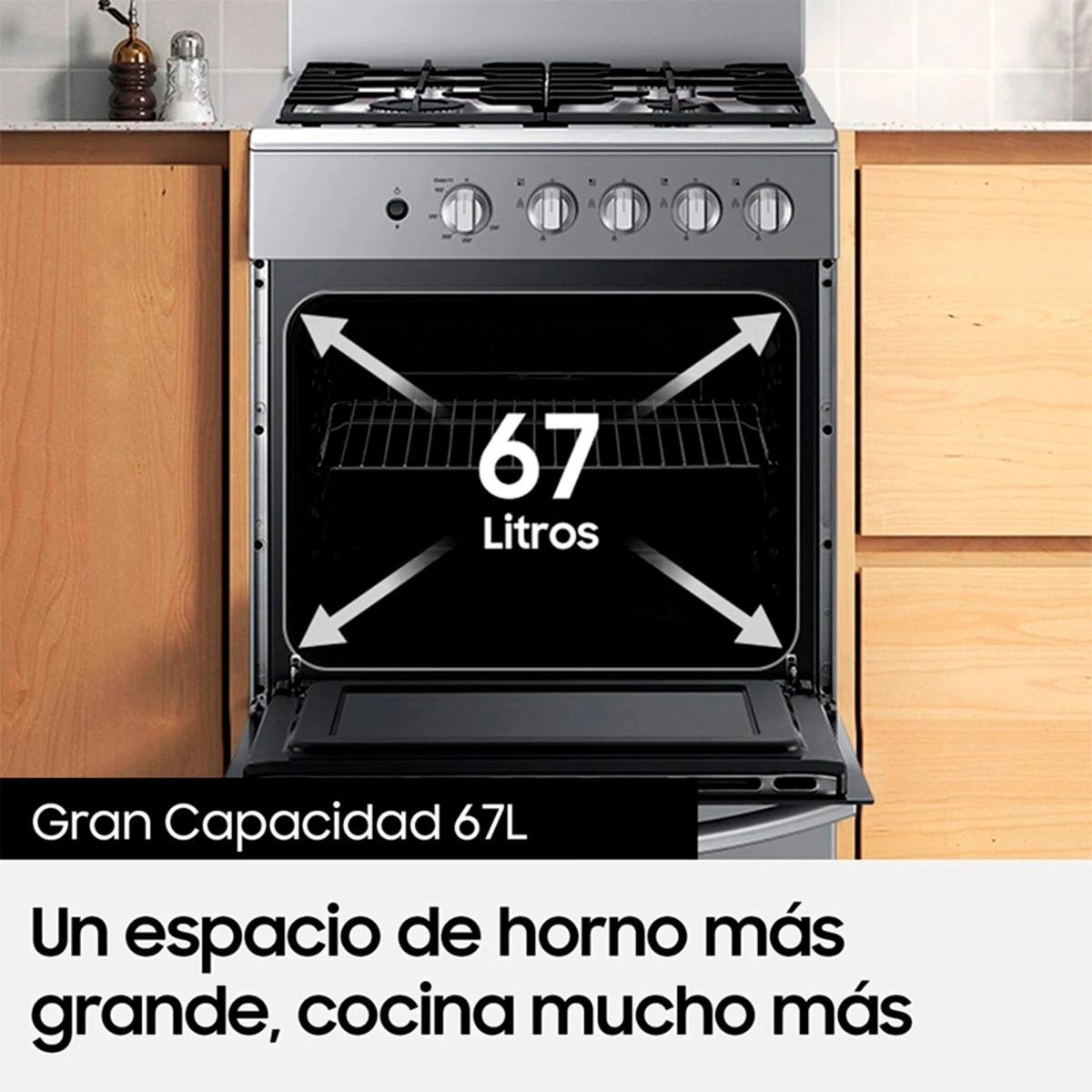 COCINA A GAS SAMSUNG 4 PLATOS NX24BG45411VZS NEGRO - 7