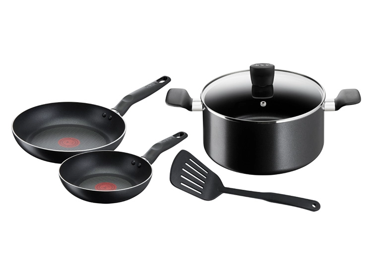 BATERÍA DE COCINA TEFAL SUPER COOK NEGRO 5 PIEZAS - 1