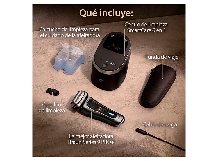 AFEITADORA BRAUN ELÉCTRICA SERIES 9 PRO+ 9565CC + CENTRO DE LIMPIEZA 6 EN 1 - 6