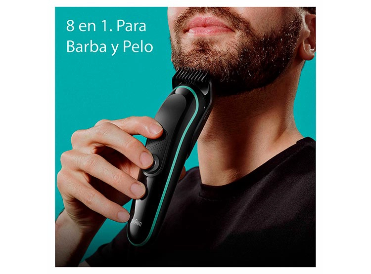 AFEITADORA Y CORTADORA BARBA BRAUN ELÉCTRICA MGK3441 8 EN 1 - 2