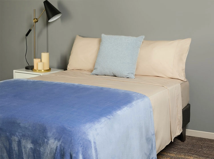 FRAZADA RIPLEY HOME SHERPA FLANNEL AZUL ACERO 1.5 PL