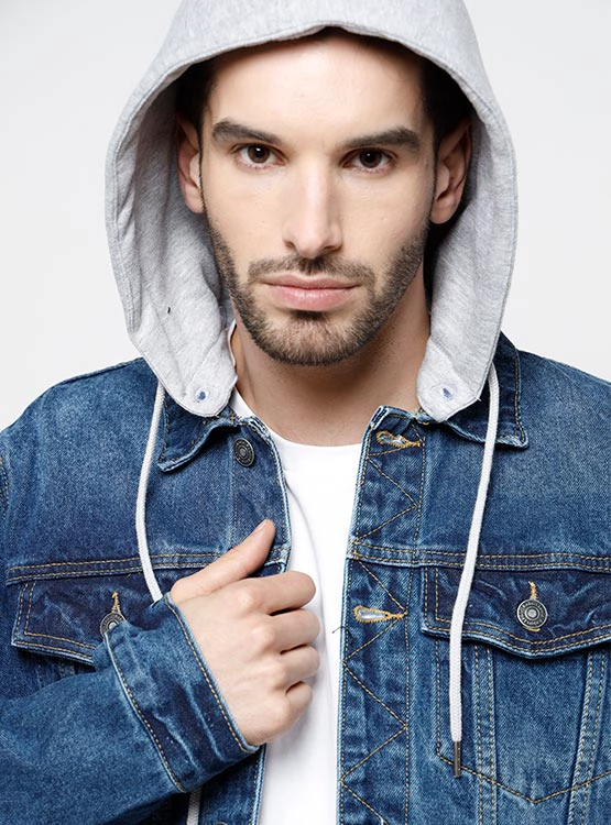 CHAQUETA HOMBRE ROBERT LEWIS ALGODÓN MEZCLILLA GORRO - 3