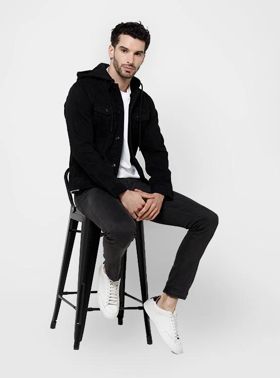CHAQUETA HOMBRE ROBERT LEWIS ALGODÓN MEZCLILLA GORRO - 4